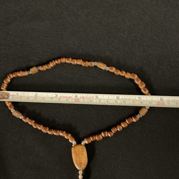 Wooden Beaded Cross Necklace - Picture 9 of 9